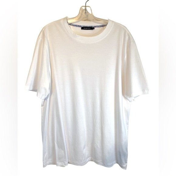 NWOT Bugatchi White Short Sleeve Crew Neck Mens XLG - Picture 2 of 10